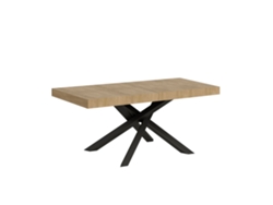 Mesa extensible Volantis Premium de roble natural 120/380x90 cm con patas antracita Itamoby