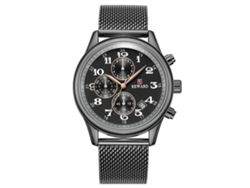 Reloj De Cuarzo Para Hombres Con Correa De Malla De Acero, Calendario, Estilo Business Casual (negro)