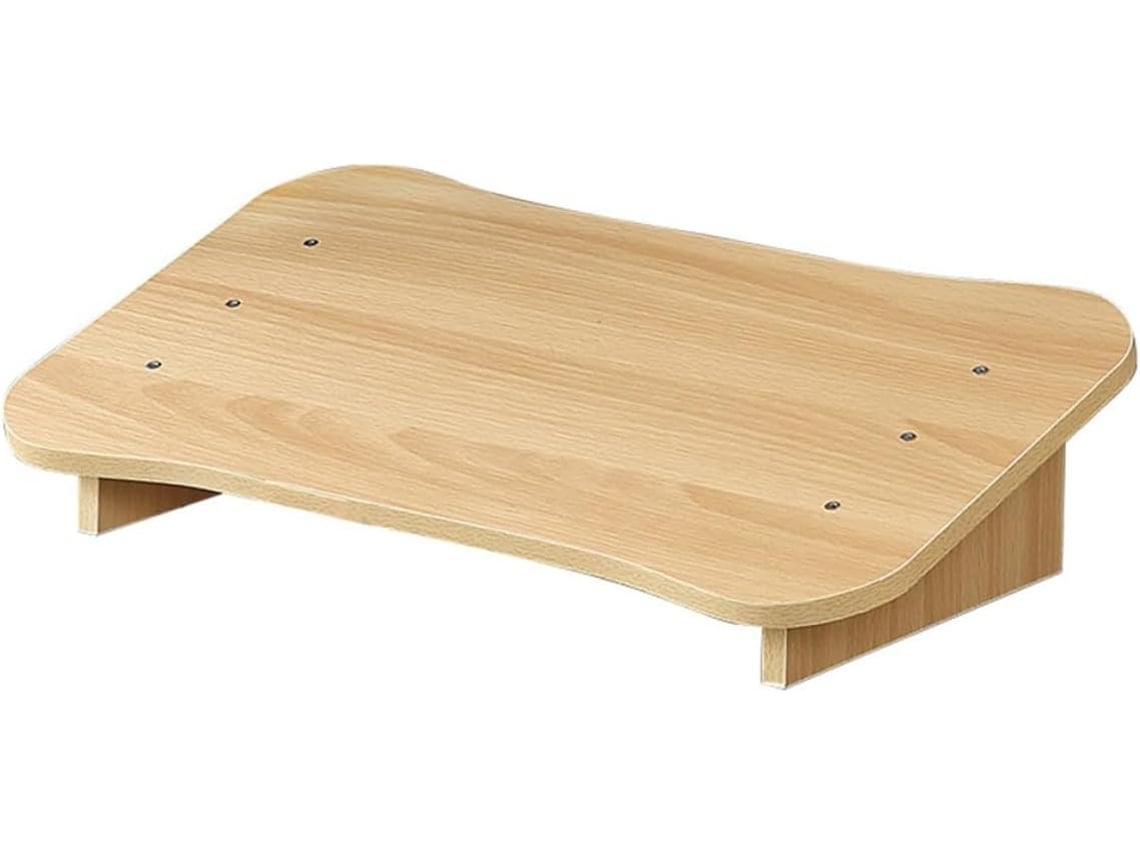 Reposapiés Mediano De Madera Natural, Taburete Ergonómico Inclinado Para Debajo Del Escritorio.