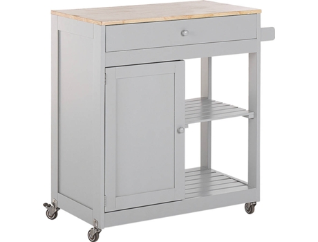 Carrito de cocina gris claro/madera clara BELIANI Trapani