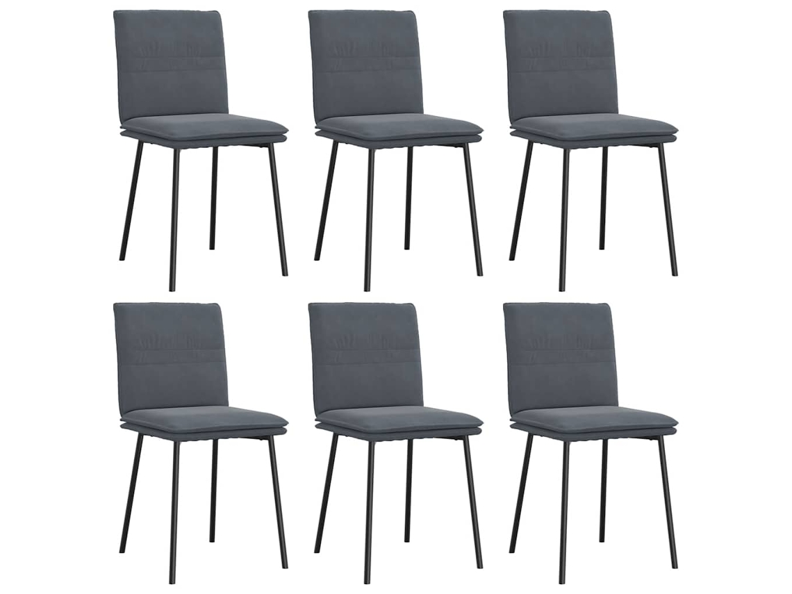 Maison Exclusive - Sillas De Comedor 6 Unidades Terciopelo Gris Oscuro