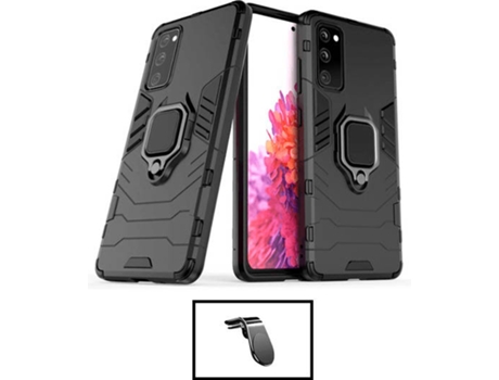 Kit Carcasa Militar Magnética + Soporte de Auto Samsung Galaxy S21 FE 5G G4M Negro