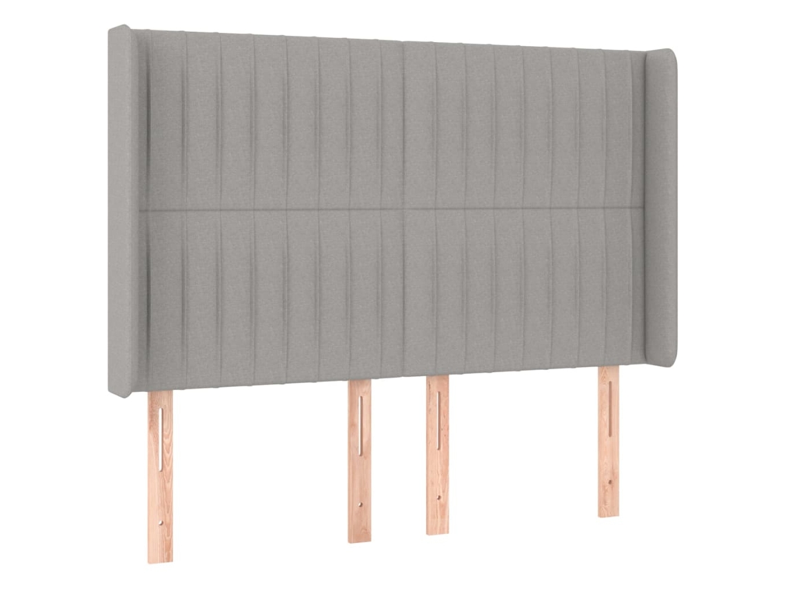 Maison Exclusive - Cabecero Con Orejas De Tela Gris Claro 147x16x118/128 Cm