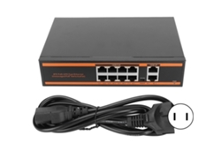 Switch Poe De 10 Puertos, 8 Puertos Poe De 100m, 2 Puertos Rj45 De 100m, Sin Ventilador, Ieee 802.3at/af, 120w