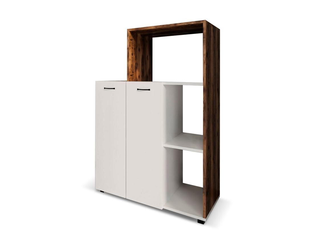 Armario Multiusos CATTER HOUSE Delfos 123 de 90X41X123Cm Con 3 Compartimentos 2 Puertas Y 1 Balda Interior de Altura Ajustable