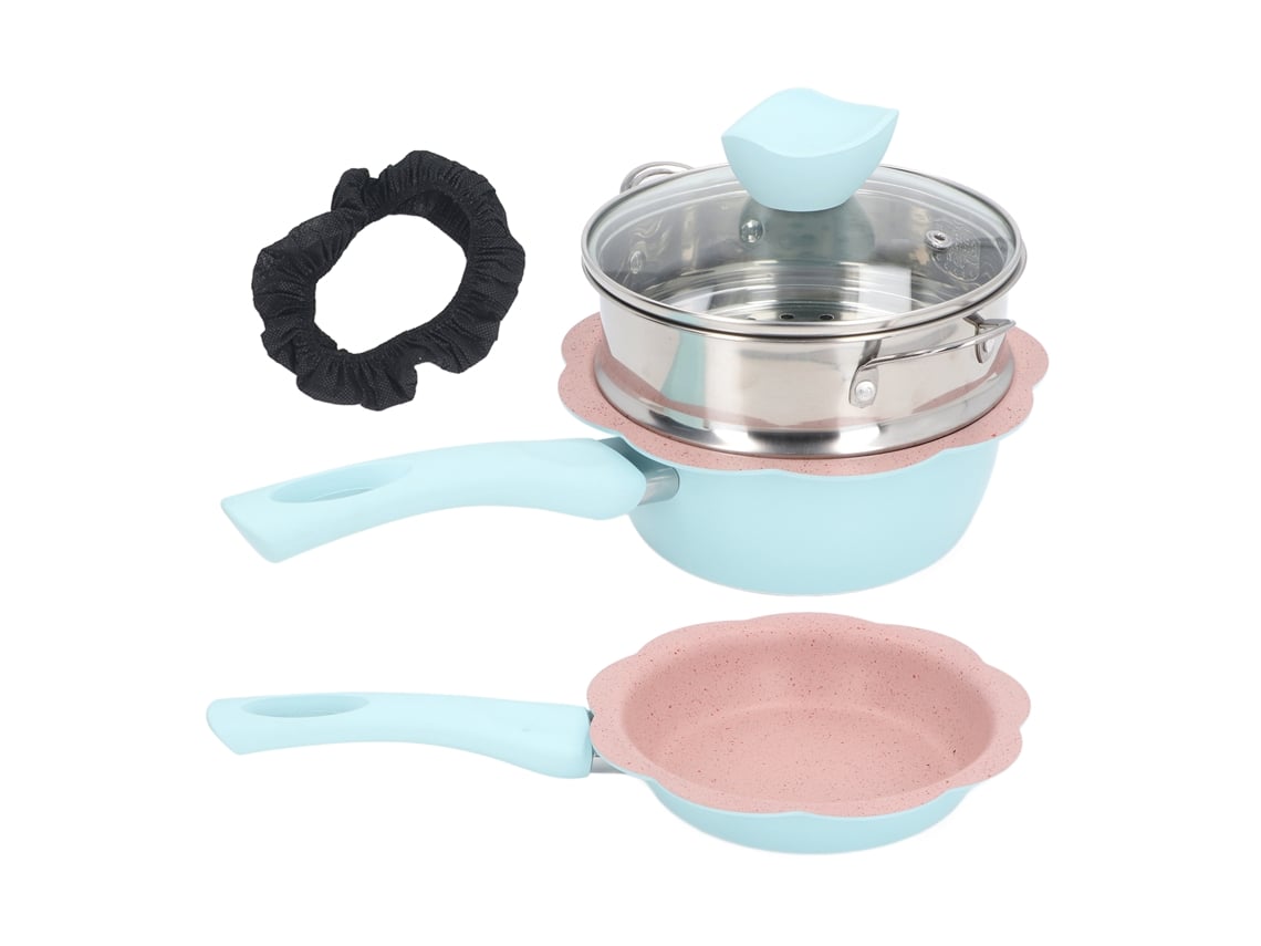 Cacerola Antiadherente Con Tapa Visible Y Cesta Para Cocinar Al Vapor, Mango Resistente Al Calor, Multiusos Para Bebés Y Niños.