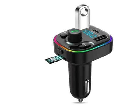 Adaptador de transmisor de radio Fm para coche inalámbrico Bluetooth con llamadas manos libres 2 cargadores USB 1 puerto tipo C Pd y Qc 3,0