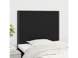 Cabeceros 2 Unidades De Tela Negro 100x5x78/88 Cm