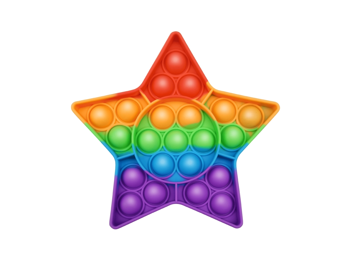 Juguete sensorial de silicona, burbujas arcoiris, 12 cm, modelo B