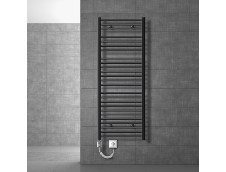 Radiador eléctrico de baño 600x1500 mm antracita recto conexión lateral y elemento calefactor LUXEBATH