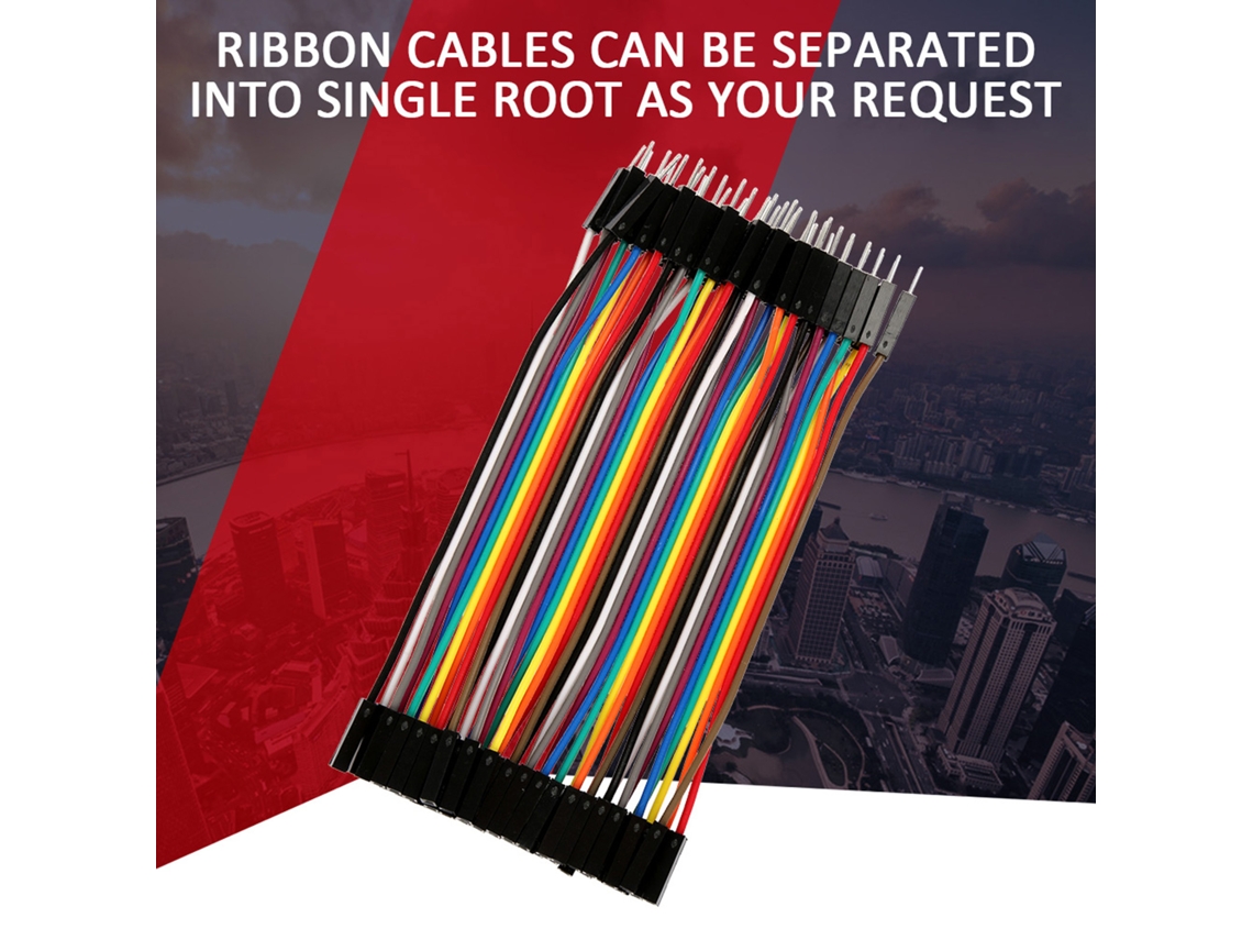 2026as-5pcs Cables Puente Coloridos 11.5cm Conjunto De Cables De Ribbon 40pin M A F Para Breadboard
