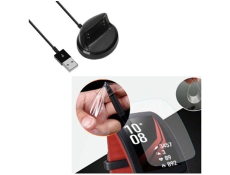 Kit Cargador Usb Film Protector Pantalla Gel Funda Completa Samsung Gear Fit 2 Pro