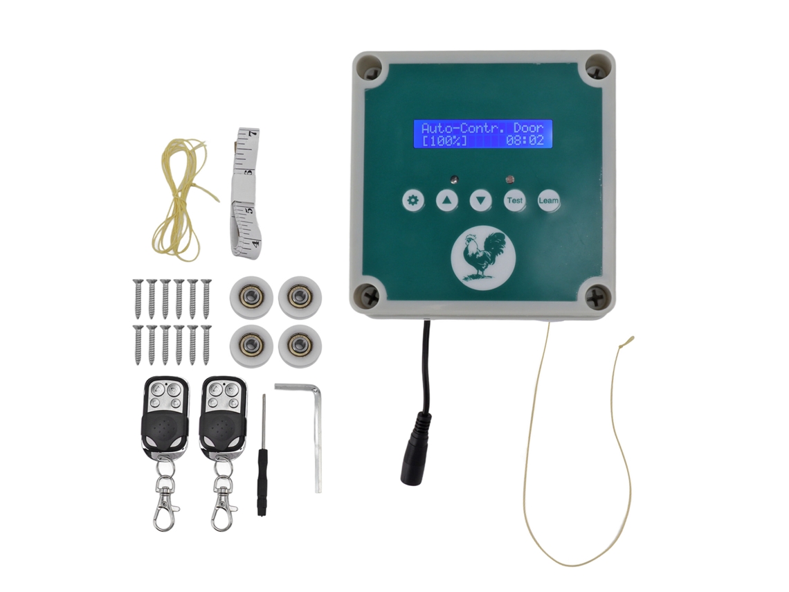 Controlador Automático Para Puerta De Gallinero Con Sensor De Luz, Temporizador Y Control Remoto Ip44