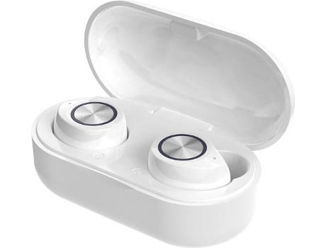 Auriculares Bluetooth True Wireless GETEK TW60 (In Ear - Micrófono - Noise Cancelling - Blanco)