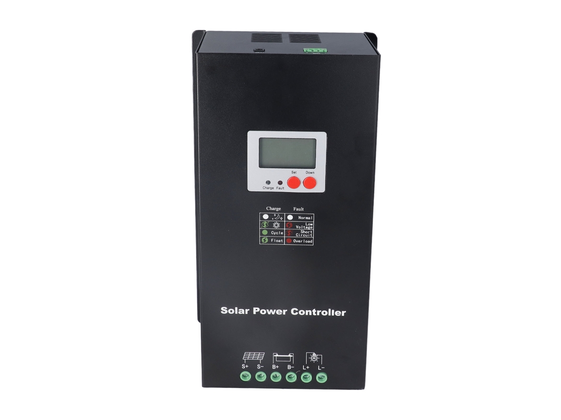 Controlador de carga solar MPPT de 60 A, entrada de 12 V/24 V/48 V, 150 V CC, pantalla LCD automática.