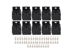 10 conectores de relé ABS para automóvil, 5 pines, 40 A, con 50 terminales para alarmas, faros y arranque remoto.