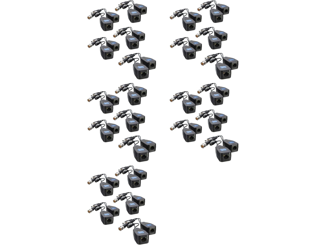 25 Pares De Transceptores Coaxiales Bnc Para Cctv, Balun De Alimentación De Vídeo A Cat5e Y 6 Rj45