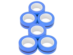 6pcs Anéis Magnéticos Brinquedo Anti-estresse Para Crianças Adultos Azul