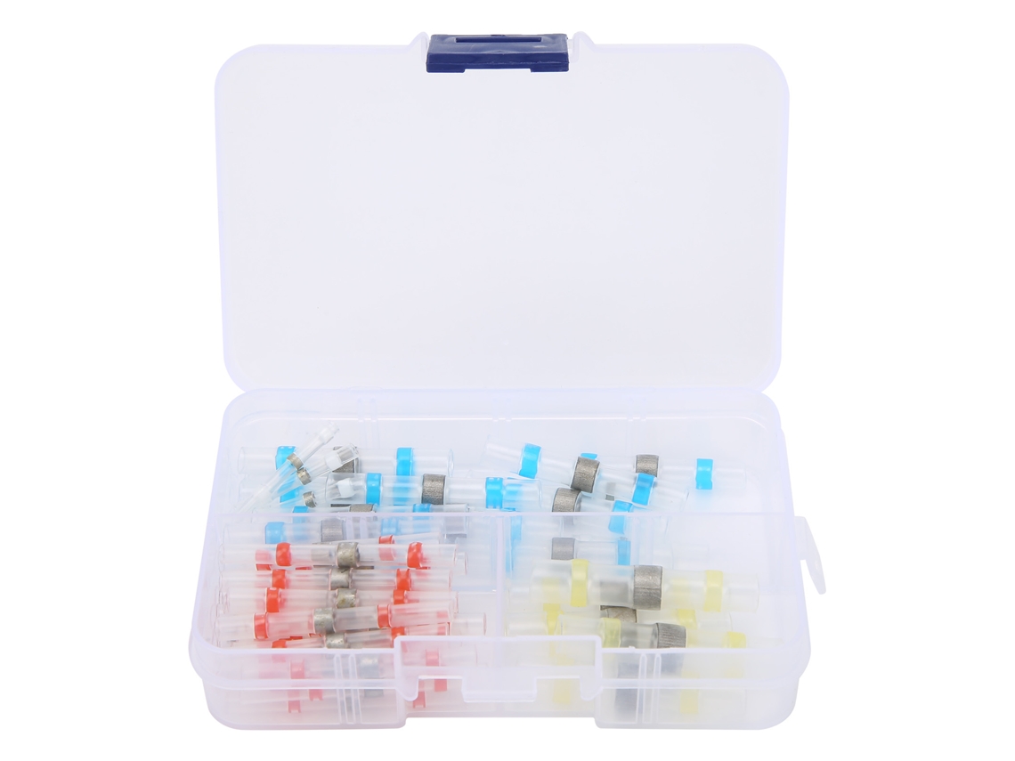 50pcs Conector De Empalme Termoencogible Anillo De Soldadura Impermeable Para Cable (blanco Rojo Azul Amarillo)