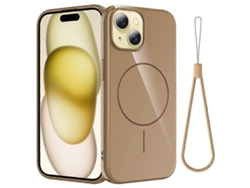 Funda Magnética Compatible Con Iphone 14, Compatible Con Magsafe, Carcasa Trasera De Tpu Transparente Brillante A Prueba De Caídas Con Cordón.
