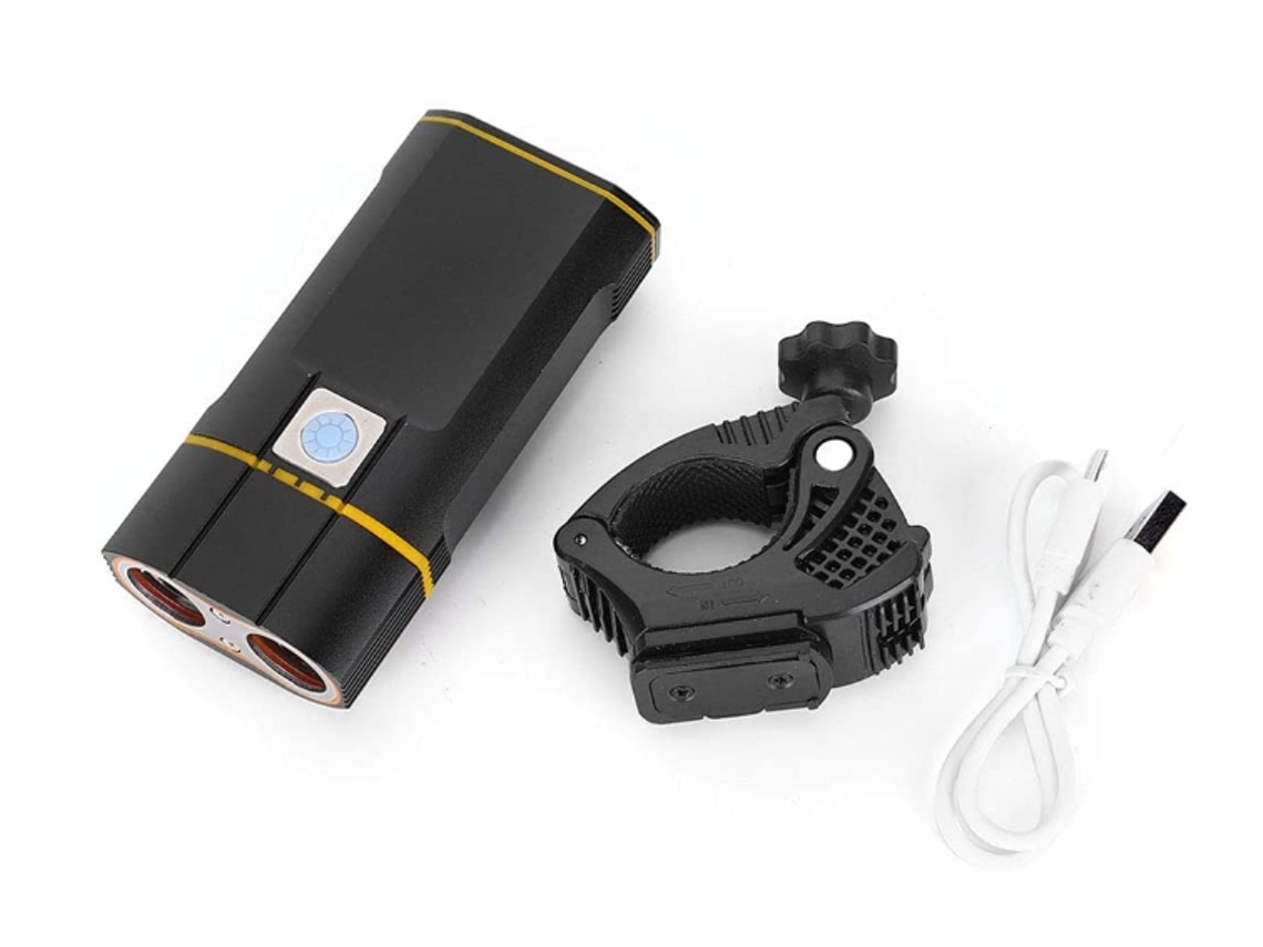 Faro De Bicicleta Al Aire Libre Para Ciclismo Impermeable Bicicleta Manillar Led Luz Lámpara Delantera De La Bicicleta Linterna Faro Yizhood (negro)