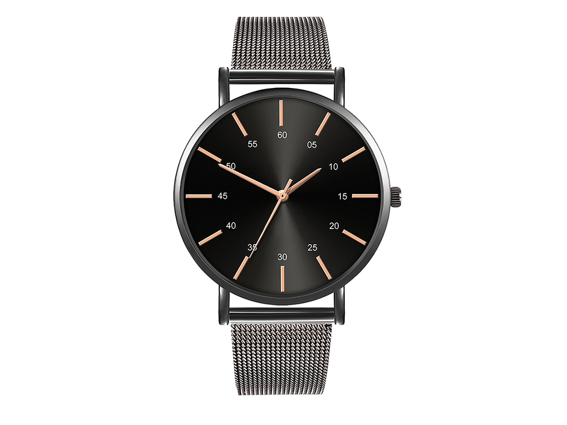 Reloj De Moda Para Hombre Y Mujer, Correa De Malla, Esfera Redonda, Movimiento De Cuarzo, Para Parejas.