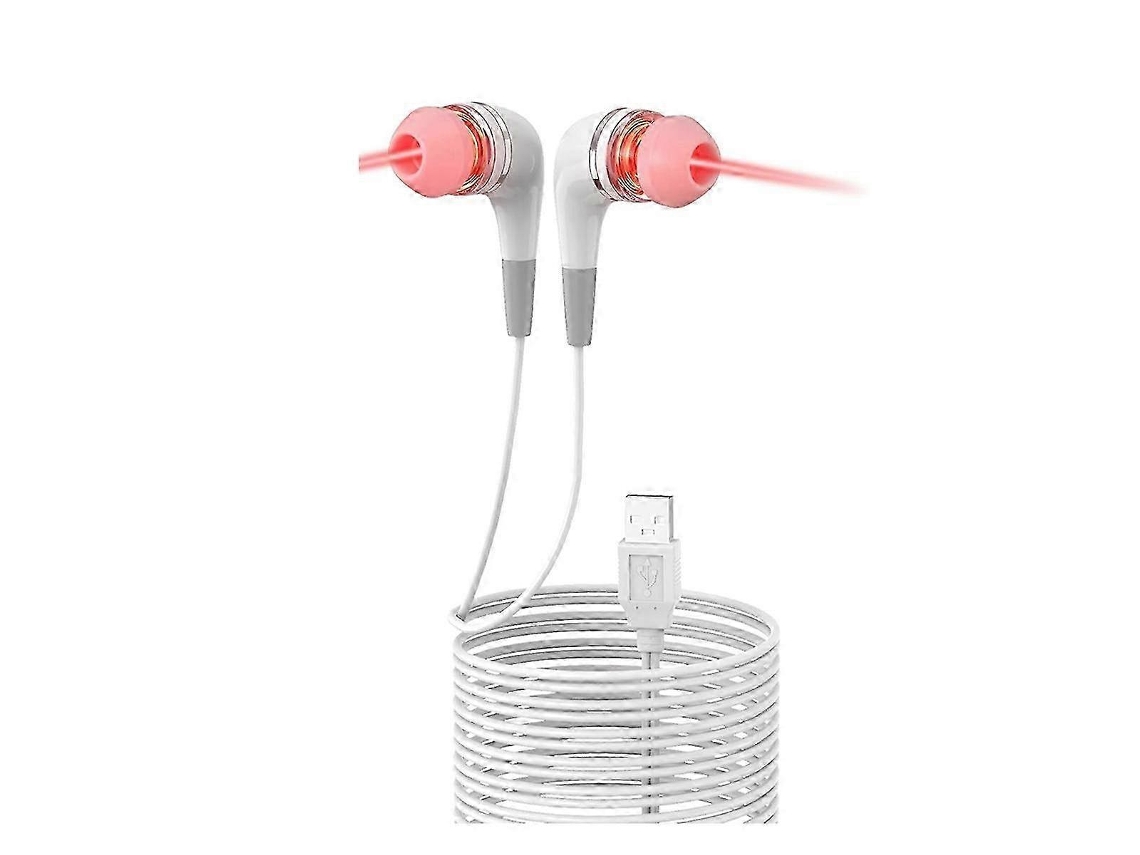 Terapia de luz roja para oídos, auriculares USB, dispositivo auditivo de 650 nm