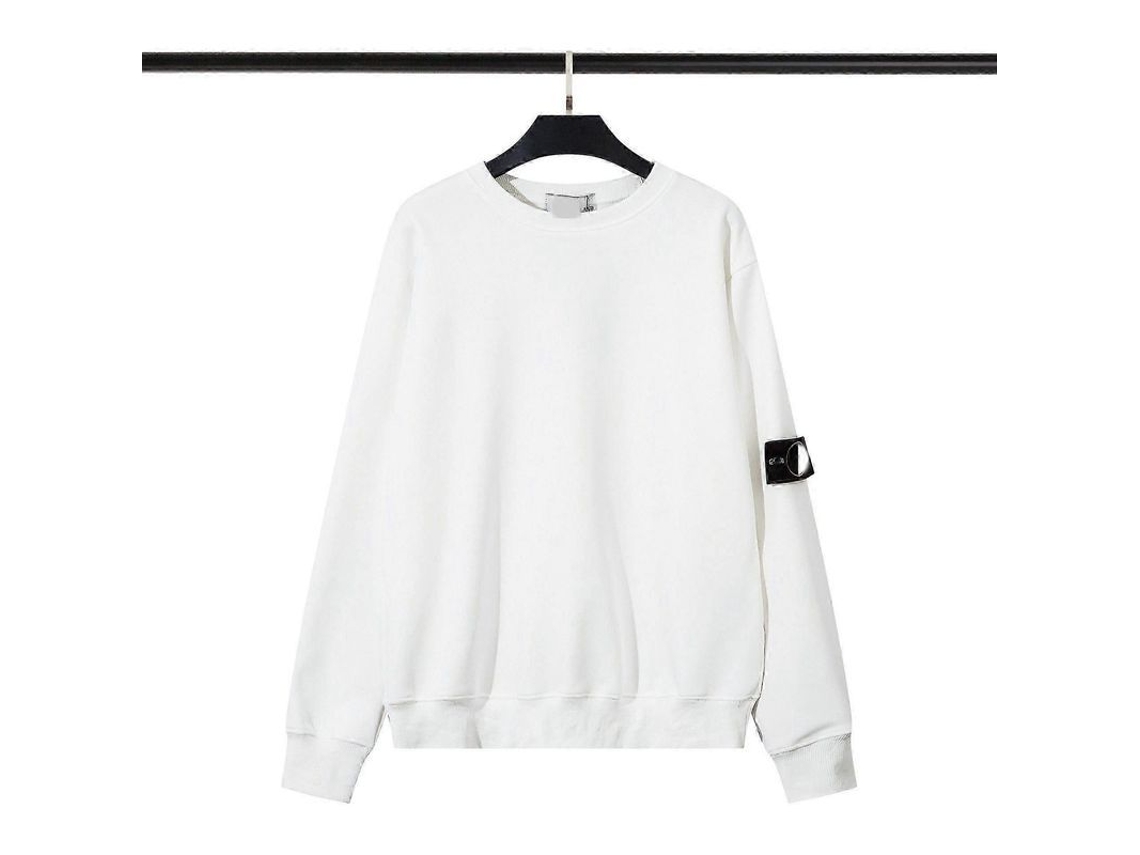 Jersey Unisex De Manga Larga Y Cuello Redondo En Color Liso Con Insignia Para Parejas Adultas.
