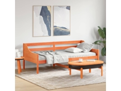 Sofá Cama Sin Colchón Madera Maciza Pino Marrón Cera 80x200 Cm