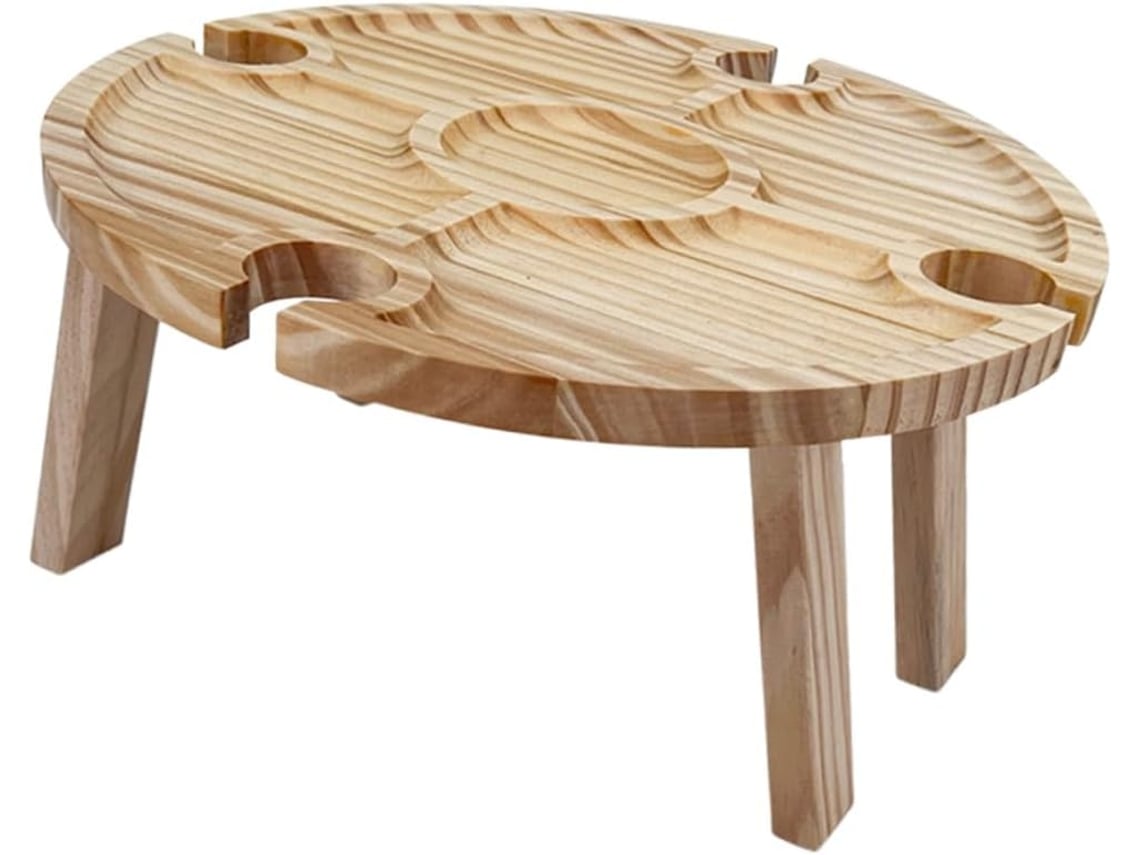 Alipis Mesa Plegable Multifuncional De Madera Duradera Portátil Práctica Camping
