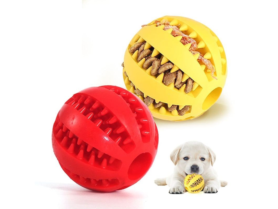 2026-pelotas De Juguete Para Perros Linjou 2, Juguete Interactivo De Entrenamiento De Iq Para Perros Pequeños Y Medianos (amarillo+rojo)