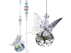 Bola de cristal prisma arcoíris de 30 mm para colgar en ventanas, jardines, con mariposas y decoración del hogar.