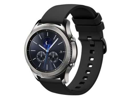 Correa de reloj inteligente para Samsung Gear S3 Classic 22 mm Correa de reloj de silicona suave de color sólido (negro)