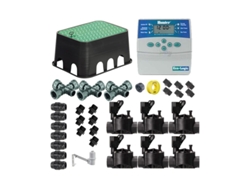 Kit Profesional Riego Automático Hunter De 6 Zonas 24v Para Tuberia 25mm
