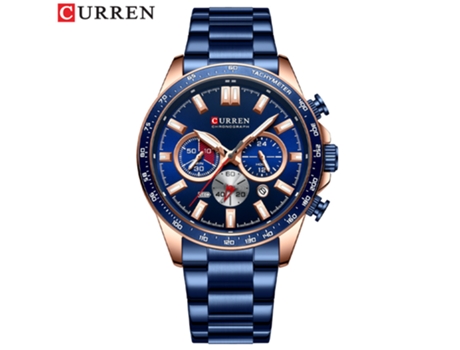 Relojes para Hombre Reloj con Correa para Hombre Relojes de Pulsera con Calendario de Cuarzo Impermeables para Hombre-Concha Rosa Azul LUUCOZK