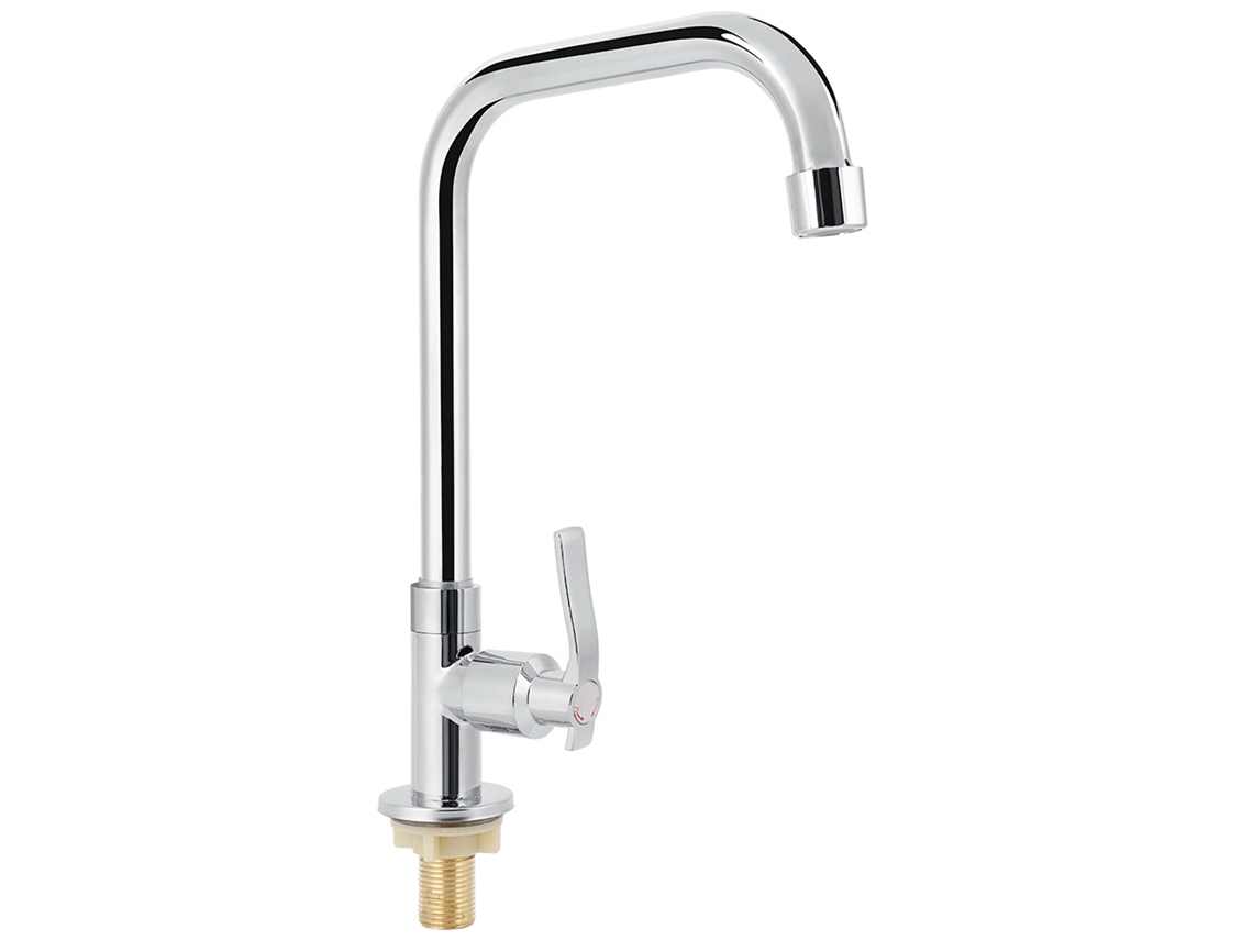 Grifo De Cocina Unidireccional G1/2 Pulgada, Giratorio 360 Grados, Para Agua Fría, De Acero Inoxidable Y Latón.