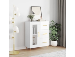 Aparador De Madera Contrachapada Blanco Brillante 69,5x34x90 Cm