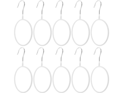 Juego 10 Organizadores Bufandas Corbatas Acero Inoxidable Perchas Antideslizantes Pvc Blanco Ahorran Espacio