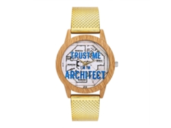 Reloj De Pulsera Analógico De Cuarzo Unisex Casual Business Zhoulianfa Oro