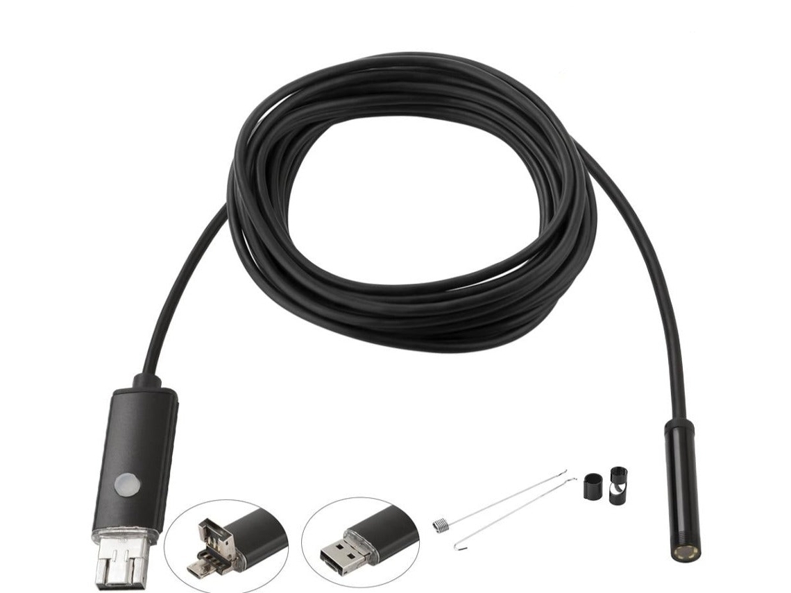 SZSMART Cámara de inspección de endoscopio para teléfono inteligente para detección de tubo de serpiente flexible Cámara Android (1M)