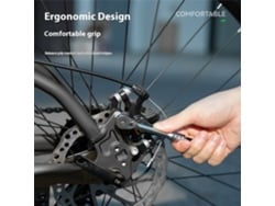 Kit de herramientas portátil para reparación de bicicletas Rockbros negro: llave de carraca multifuncional, llave de vaso, palanca para neumáticos de liberación rápida, destornillador.