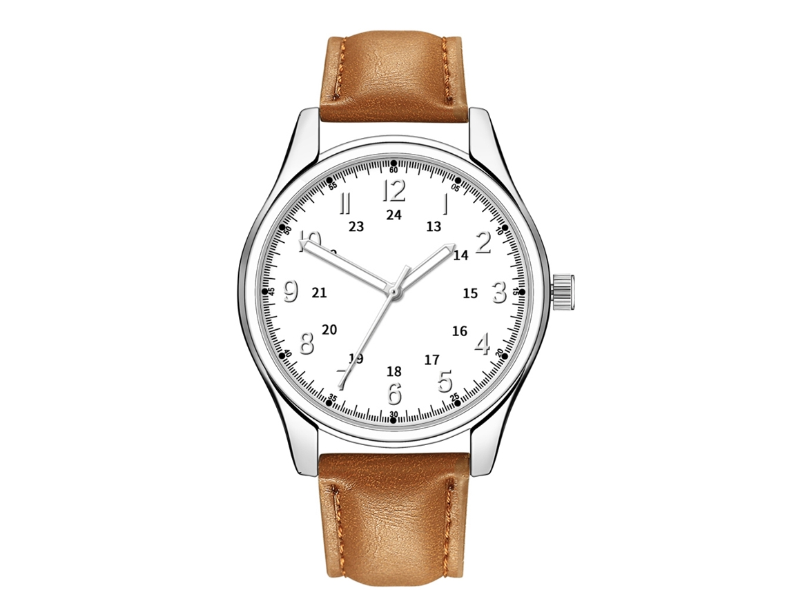 Reloj De Pulsera Casual Para Hombre Con Correa De Cuero Sintético, Estilo Moderno, Movimiento De Cuarzo (2)