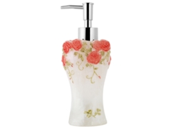 Dispensador de jabón decorativo de lujo, elegante accesorio de baño para pequeños recipientes de líquidos, resina amarilla antigua plateada, 300 ml, con mecanismo alternativo.