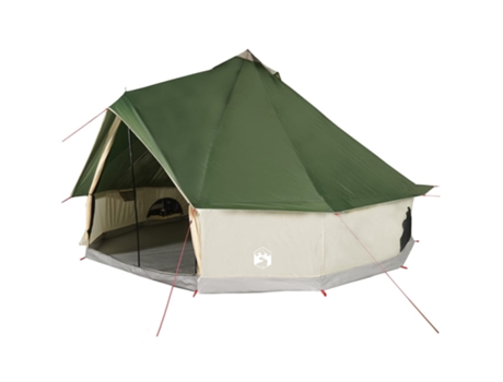 Tienda de campaña familiar tipi 10 personas VIDAXL impermeable verde