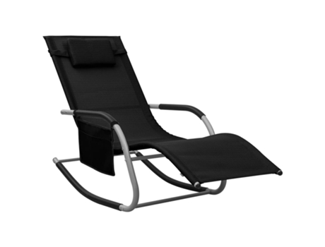 MAISON EXCLUSIVE Tumbona de textilene negro y gris