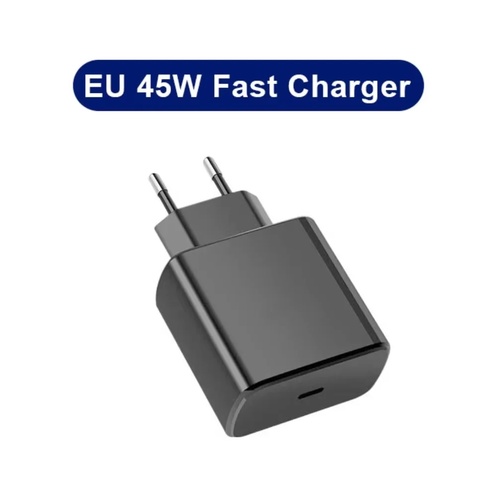 Cargador Usb-c De 45 W Con Enchufe Estándar Europeo (negro) Y Adaptador De Carga Rápida Pd Original.