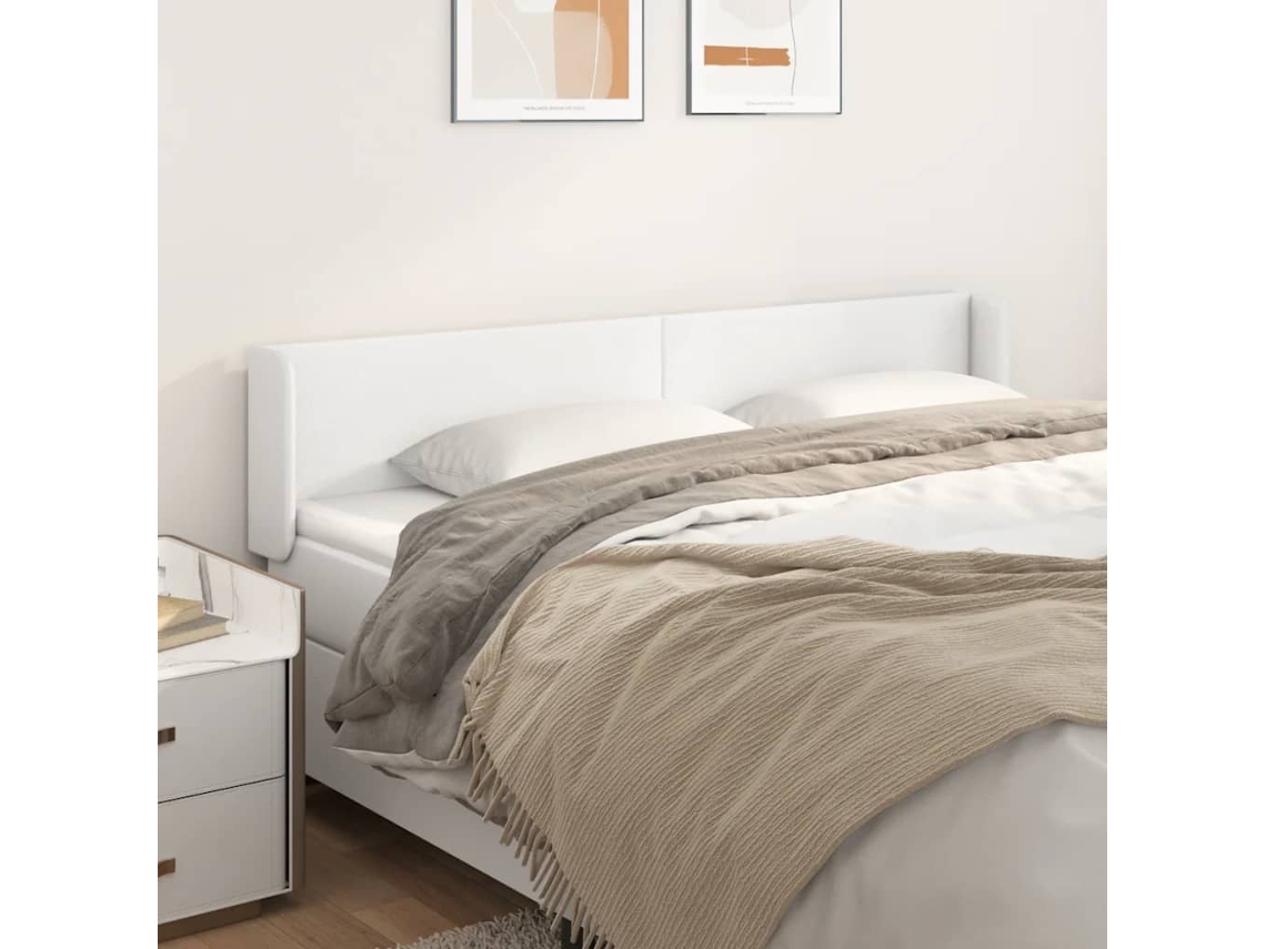 Cabecero De Cuero Sintético Blanco 183x16x78/88 Cm