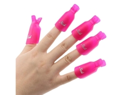 Kit De 10 Pinzas Para Retirar Esmalte De Uñas De Gel Uv Y Acrílico Con Tapa De Plástico.