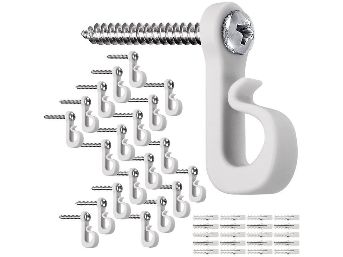 20 Ganchos Q Para Luces Navideñas, Ganchos Con Tornillos Phillips Para Decoración De Interiores Y Exteriores.