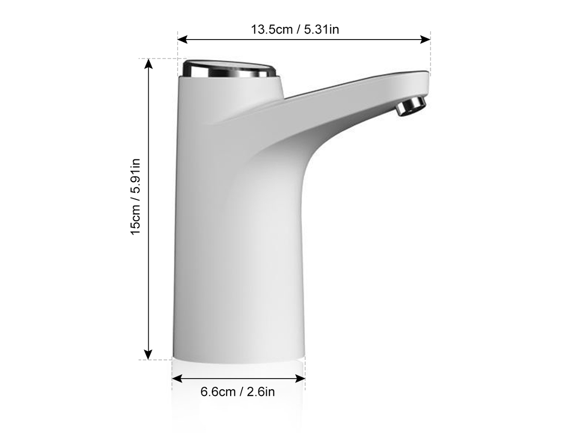 Bomba De Agua Inteligente Recargable Y Silenciosa Con Dispensador De Agua De 600 Ml Para El Hogar/oficina - Blanca